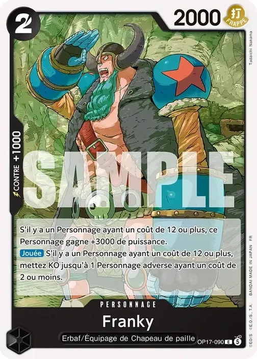 Carte One Piece française OP17-090 Franky