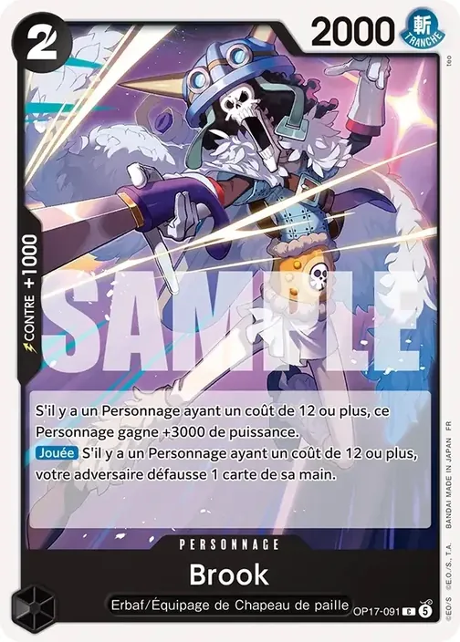 Carte One Piece française OP17-091 Brook