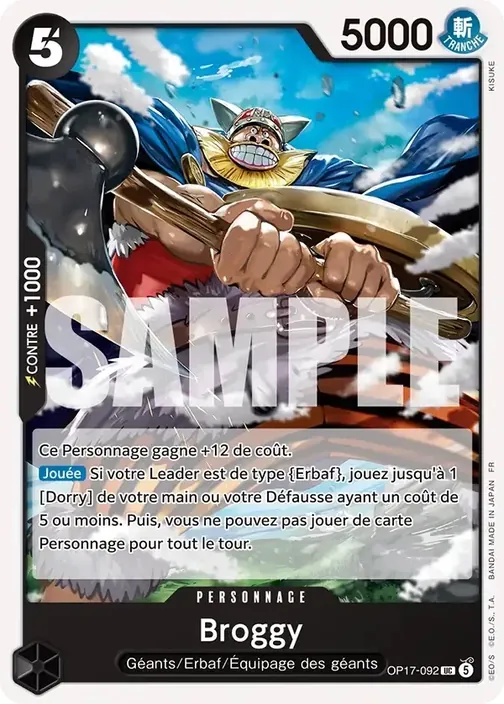 Carte One Piece française OP17-092 Broggy