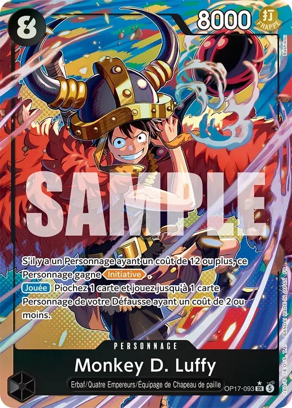 Carte One Piece française Monkey D. Luffy OP17-093 SR