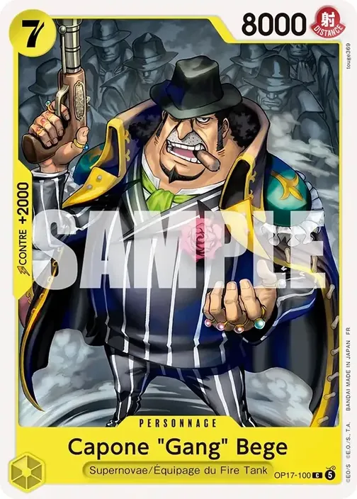 Carte One Piece française OP17-100 Capone "Gang" Bege