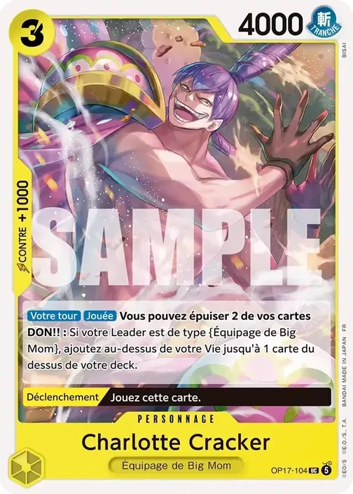 Carte One Piece française OP17-104 Charlotte Cracker