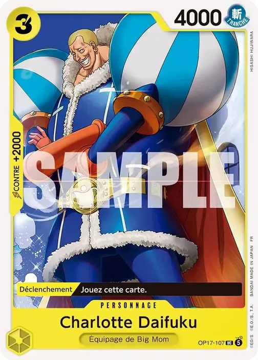Carte One Piece française OP17-107 Charlotte Daifuku