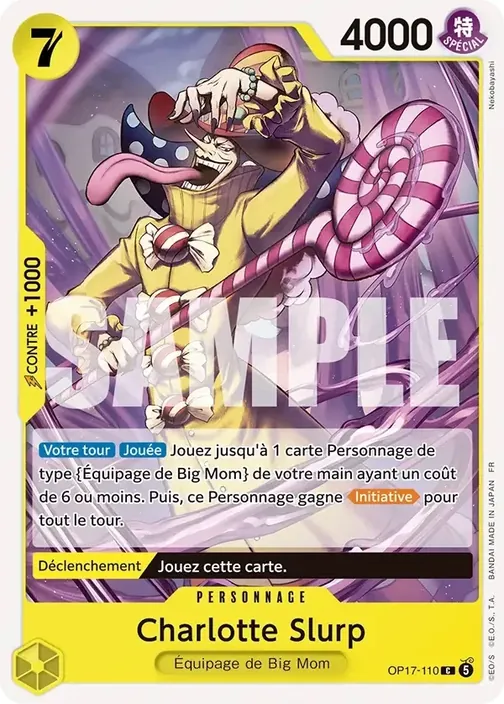 Carte One Piece française OP17-110 Charlotte Slurp