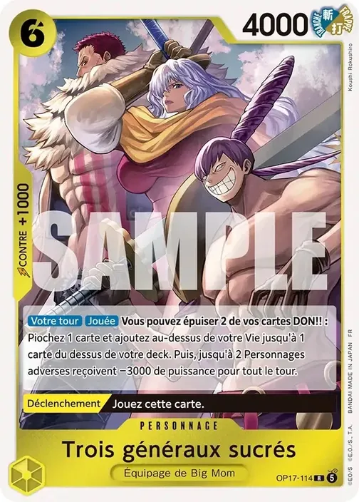 Carte One Piece française OP17-114 Trois généraux sucrés