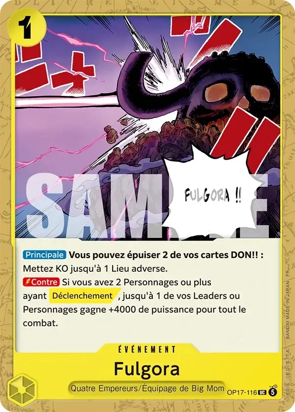 Carte One Piece française Fulgora OP17-116 UC