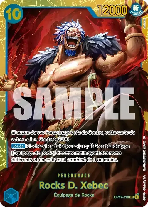 Carte One Piece française OP17-118 Rocks D. Xebec