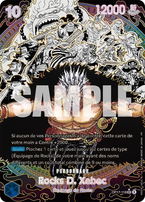 Carte One Piece française OP17-118 Rocks D. Xebec (version 3)