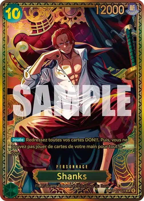 Carte One Piece française OP13-028 Shanks