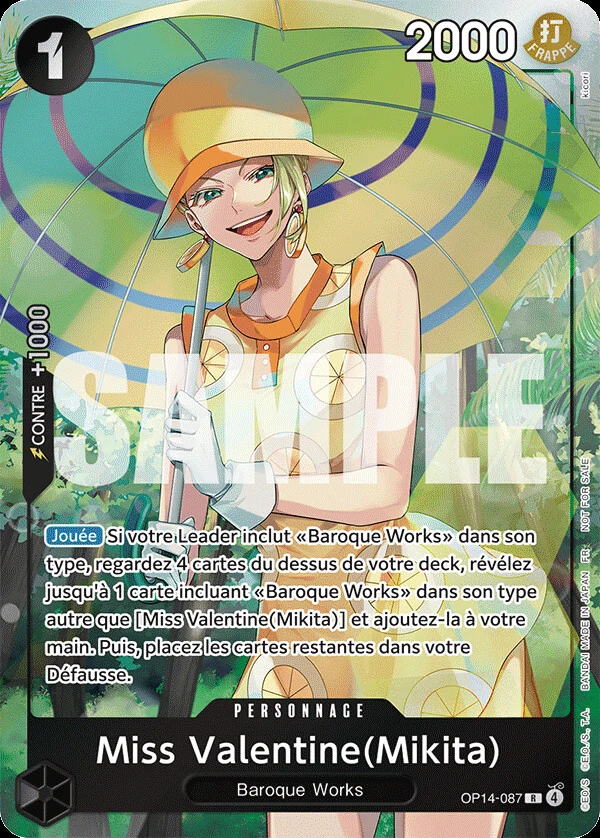 Carte One Piece française Miss Valentine(Mikita) OP14-087 R