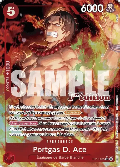 Carte One Piece française ST15-005 Portgas.D.Ace (version 3)