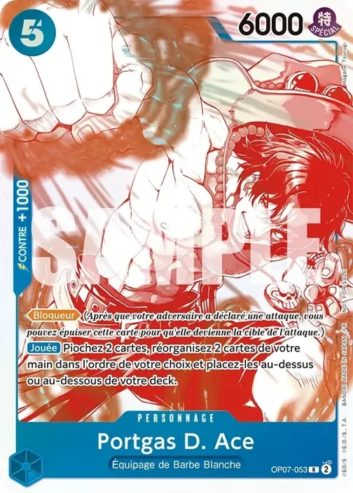 Carte One Piece française OP07-053 Portgas D. Ace (version 2)