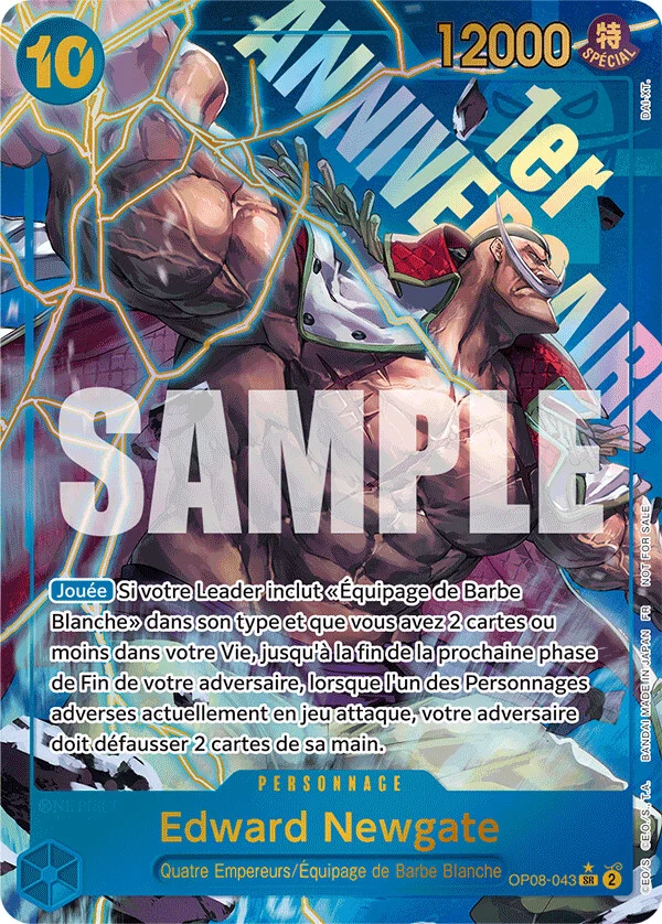 Carte One Piece française Edward Newgate OP08-043 SR