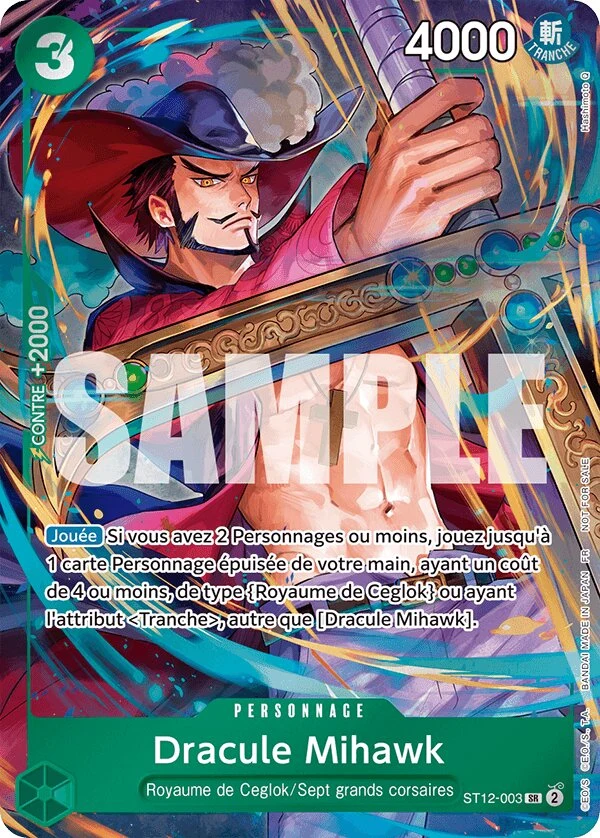 Carte One Piece française Dracule Mihawk ST12-003 SR