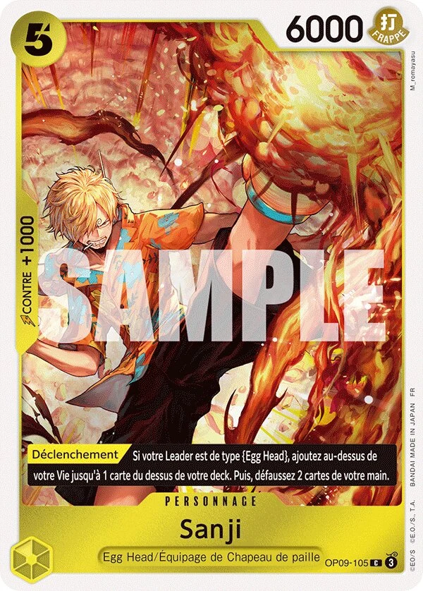 Carte One Piece française Sanji OP09-105 C