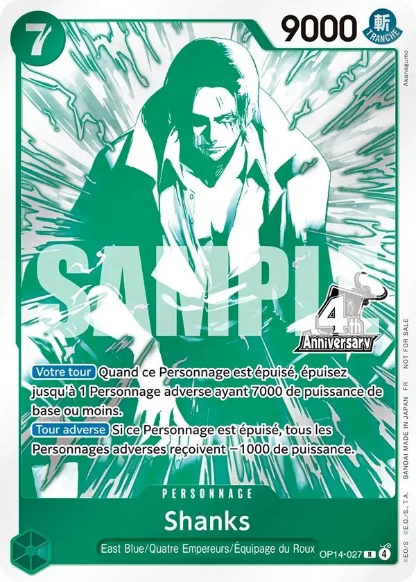 Carte One Piece française Shanks OP14-027 R