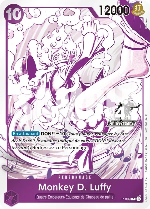 Carte One Piece française Monkey D. Luffy P-099 P