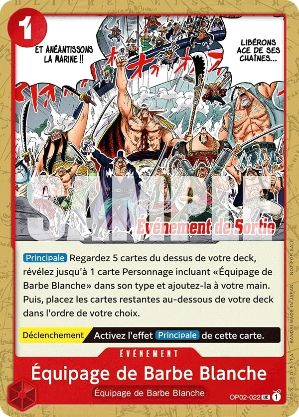 Carte One Piece française Équipage de Barbe Blanche OP02-022 UC