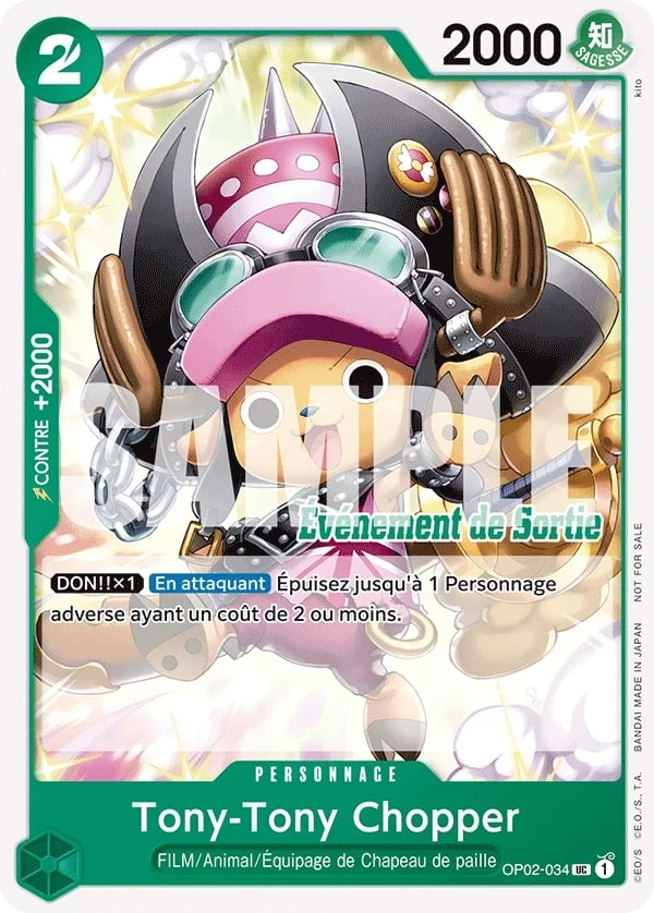 Carte One Piece française Tony Tony.Chopper OP02-034 UC