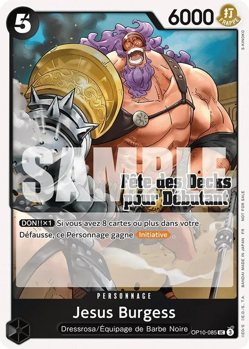 Carte One Piece française OP10-085 Jesus Burgess