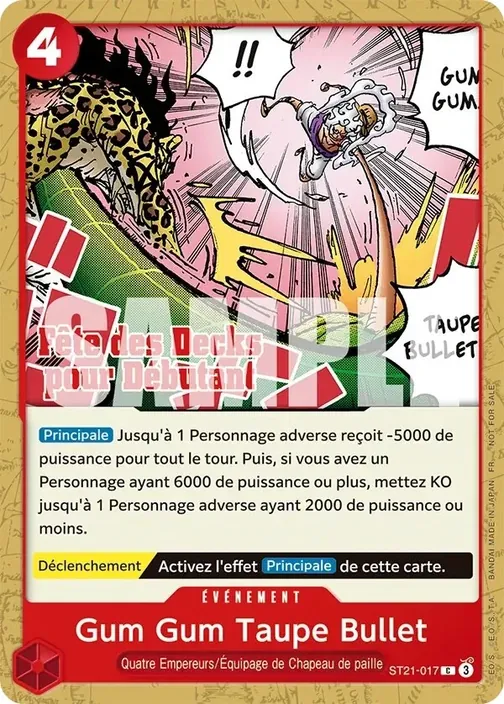 Carte One Piece française ST21-017 Gum Gum Taupe Bullet