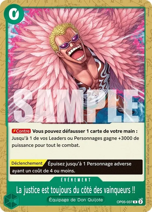 Carte One Piece française OP05-037 La justice est toujours du côté des vainqueurs !!