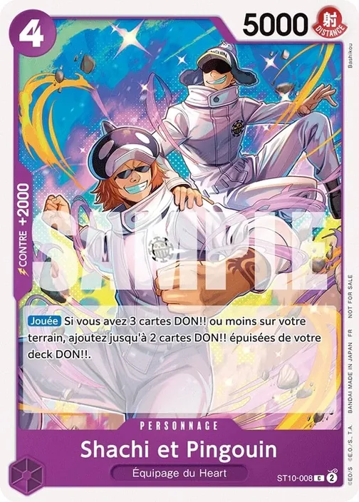 Carte One Piece française ST10-008 Shachi et Pingouin