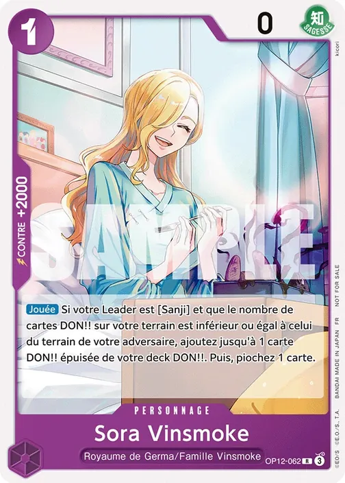 Carte One Piece française OP12-062 Sora Vinsmoke