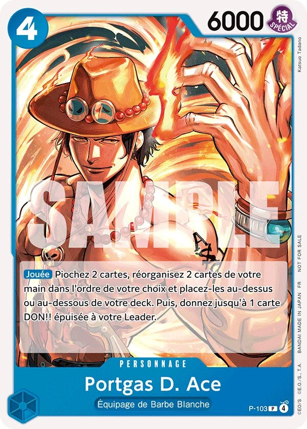 Carte One Piece française Portgas D. Ace P-103 P