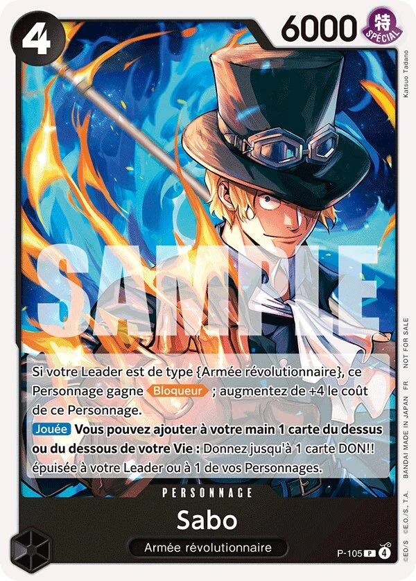 Carte One Piece française Sabo P-105 P