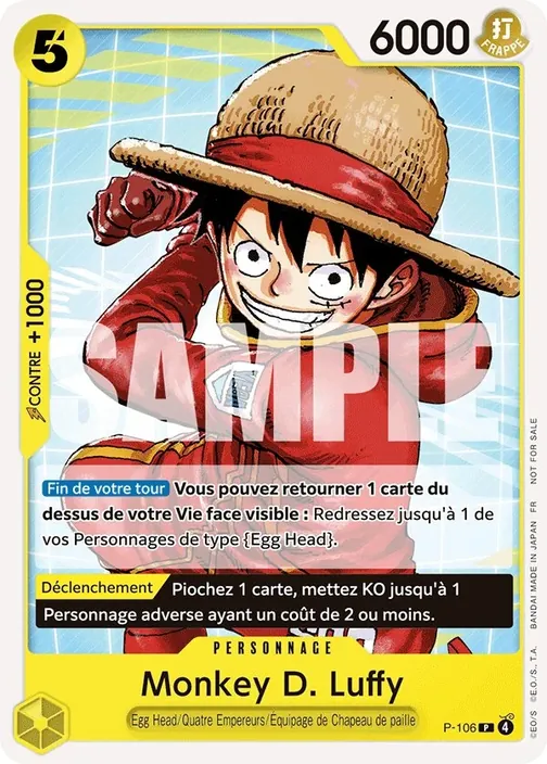 Carte One Piece française P-106 Monkey D. Luffy