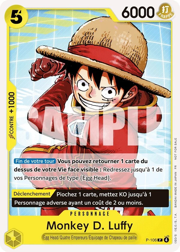 Carte One Piece française Monkey D. Luffy P-106 P