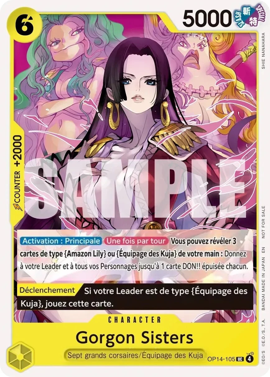 Carte One Piece française Sœurs gorgones OP14-105 UC