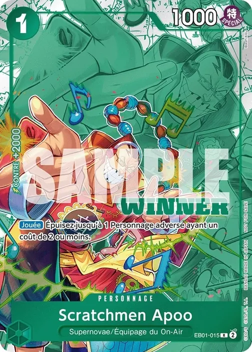 Carte One Piece française EB01-015 Scratchmen Apoo