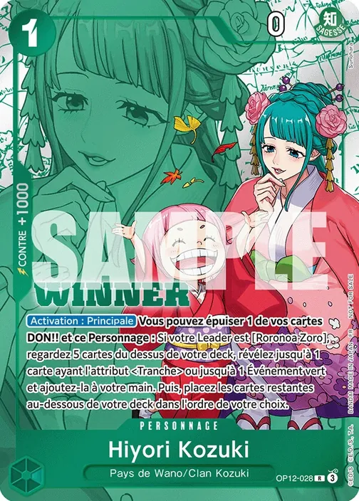 Carte One Piece française OP12-028 Hiyori Kozuki
