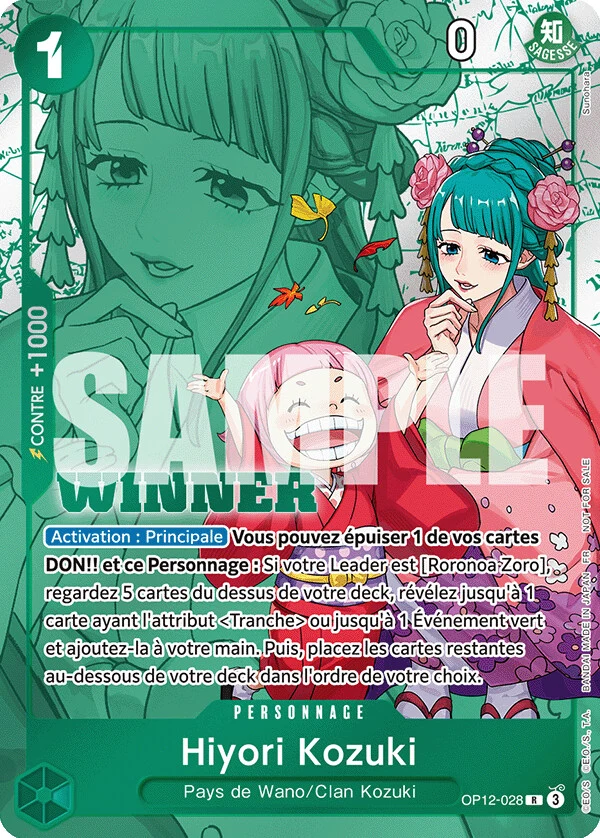 Carte One Piece française Hiyori Kozuki OP12-028 R