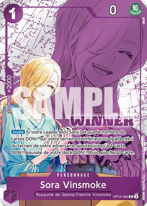 Carte One Piece française OP12-062 Sora Vinsmoke