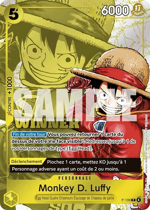 Carte One Piece française P-106 Monkey D. Luffy