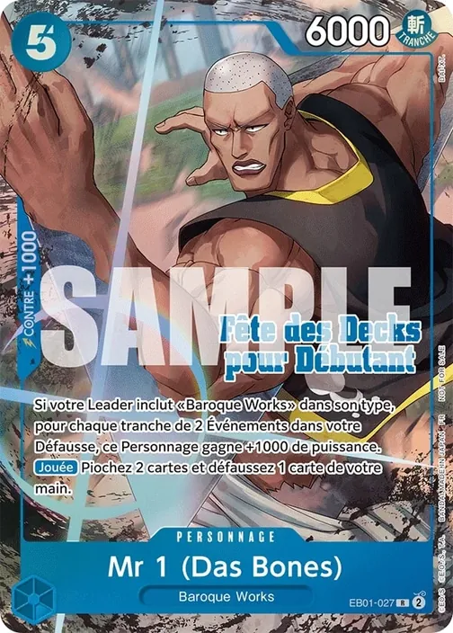 Carte One Piece française EB01-027 Mr.1(Daz.Bonez)