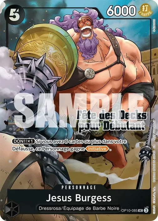 Carte One Piece française OP10-085 Jesus Burgess