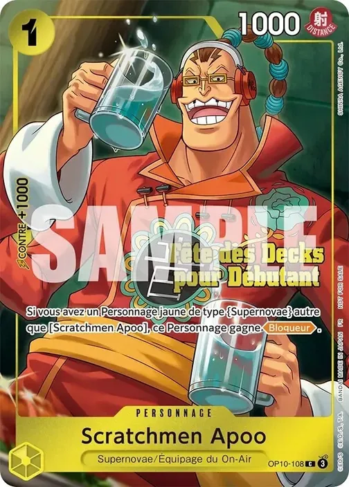 Carte One Piece française OP10-108 Scratchmen Apoo
