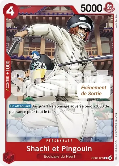 Carte One Piece française OP09-003 Shachi & Penguin