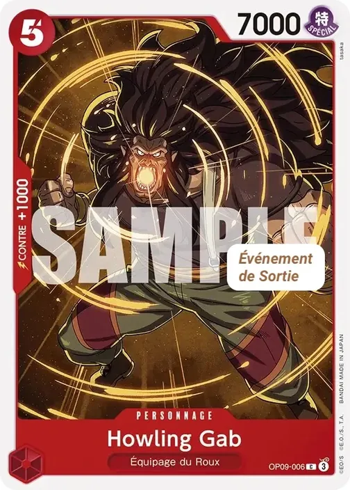 Carte One Piece française OP09-006 Howling Gab