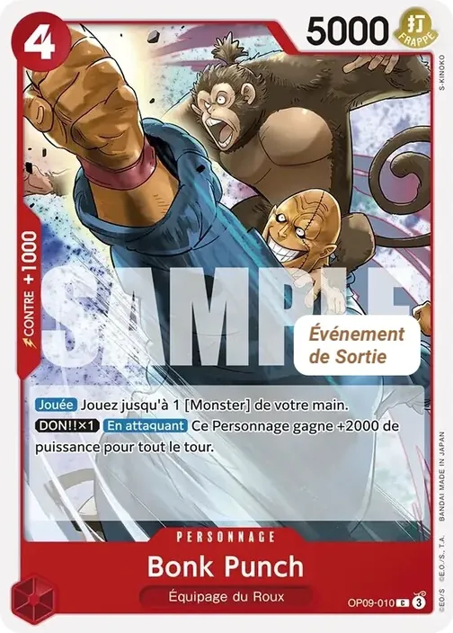 Carte One Piece française OP09-010 Bonk Punch