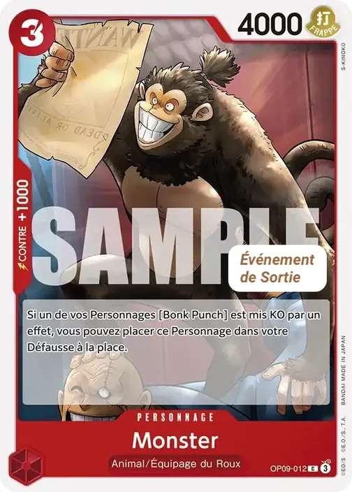 Carte One Piece française OP09-012 Monster