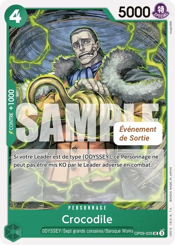 Carte One Piece française Crocodile OP09-025 UC