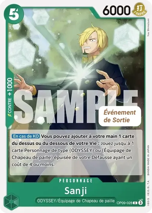 Carte One Piece française OP09-028 Sanji