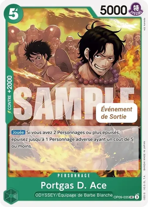 Carte One Piece française OP09-035 Portgas.D.Ace