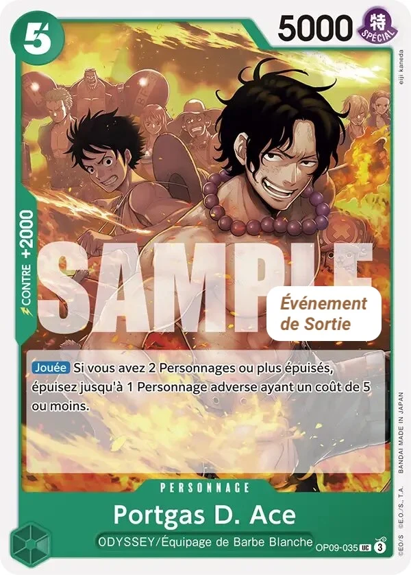 Carte One Piece française Portgas.D.Ace OP09-035 UC