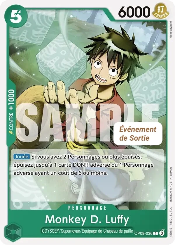 Carte One Piece française Monkey.D.Luffy OP09-036 C
